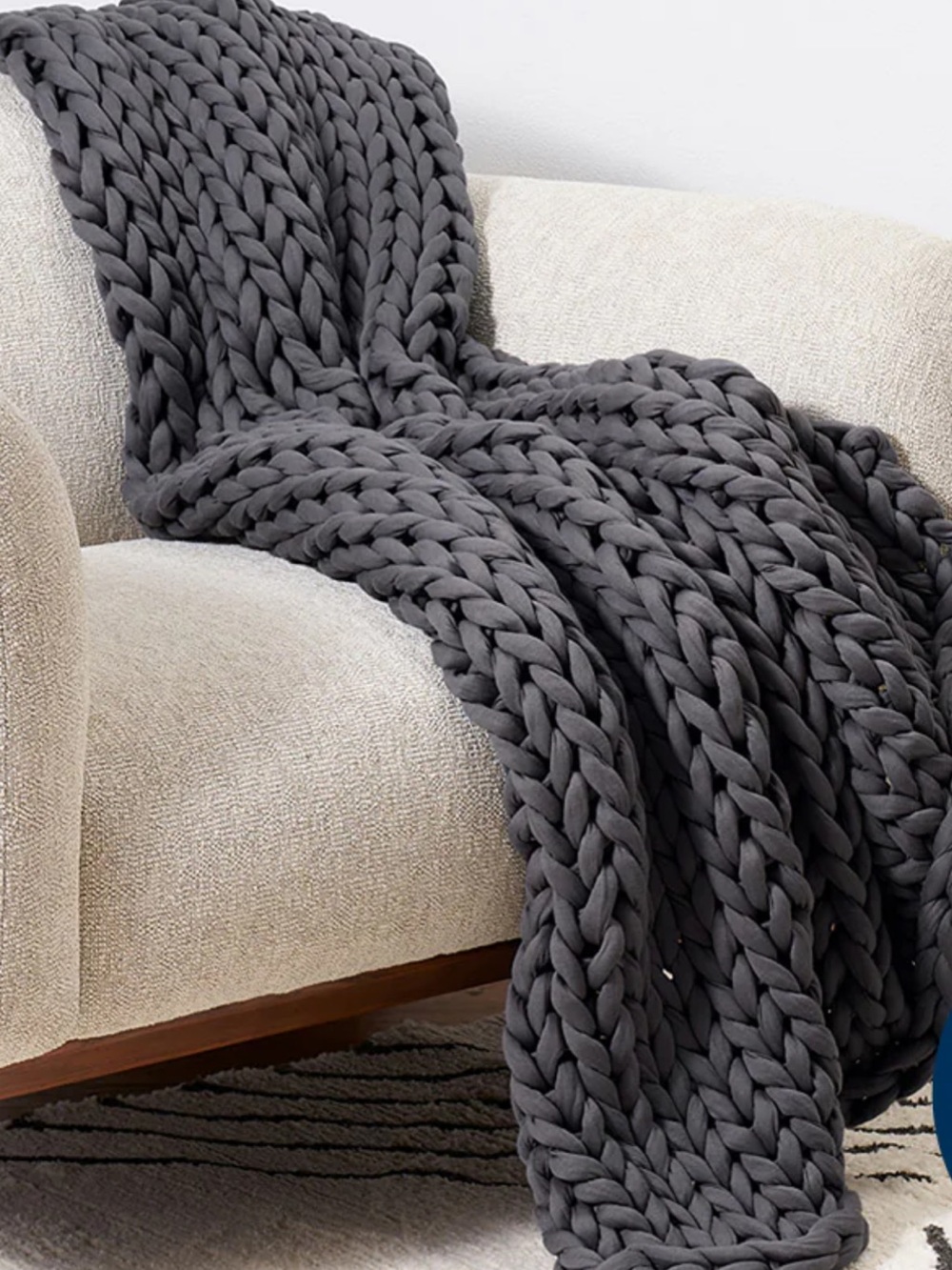 NWT Bearaby Cotton Weighted Blanket in Asteroid Grey 25lb